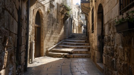 Canvas Print - On the streets of ancient Jerusalem 