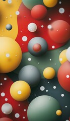 Wall Mural - Abstract mobile phone wallpaper with colorful 3D spheres and dynamic shapes
