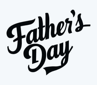Happy Fathers Day lettering. Hand draw calligraphy vector illustration. Black letters on white background