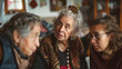 © tiagozr - Three women from different generations sitting together in a cafe.