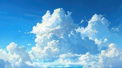 Poster - A white cloud in the morning evolving into a blue sky signals the onset of sunny weather as the rainy season draws to a close accompanied by the crisp winter breeze