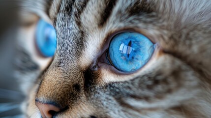 Majestic Blue-Eyed Feline Beauty