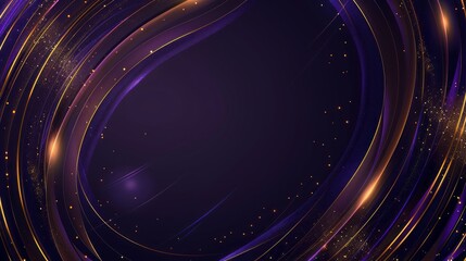 Dark purple background with golden light rays and circular shapes for presentation design