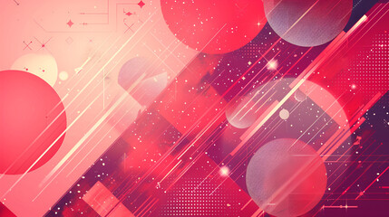 Fototapete - Vibrant crimson geometric modern design template
