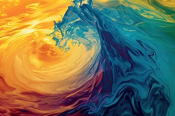 Leinwandbilder - a colorful swirly background with a red center, Examine the behavior of geophysical fluid dynamics