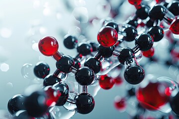Fototapete - a close up of a molecule with glowing lights, Explore the role of catalysts in reactions