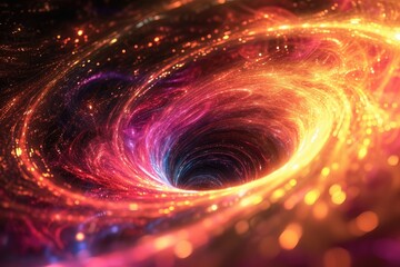 Leinwandbilder - a spiral shaped object with a black hole in the middle, Investigate the physics of chaos theory