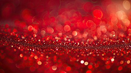 Poster - red and black background with a blurry effect, red glitter background, Beautiful glowing red glitter bokeh background