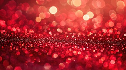 Poster - red and black background with a blurry effect, red glitter background, Beautiful glowing red glitter bokeh background