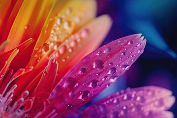 Poster - a flower with water droplets on it, Up-close moments capturing bursts of colors