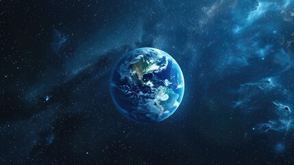 Wall Mural - 3d illustration of earth the stunning blue planet floating in space