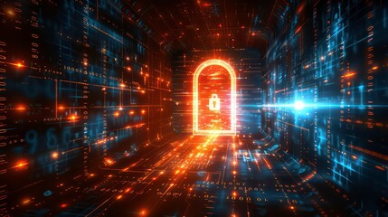 Poster - Protecting information and data through encryption, requiring a login with username and password for secure access to personal user information on the internet. Generative AI