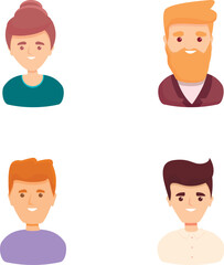 Poster - Recruitment icons set cartoon vector. Recruitment and headhunting agency. Candidate selection concept