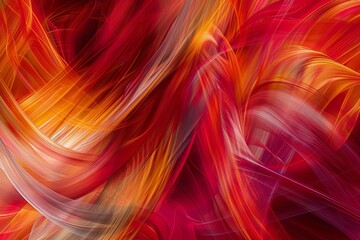 Wall Mural - Abstract background. Colorful twisted shapes in motion. Digital art for poster, flyer, banner background or design element. Soft textures on red background 