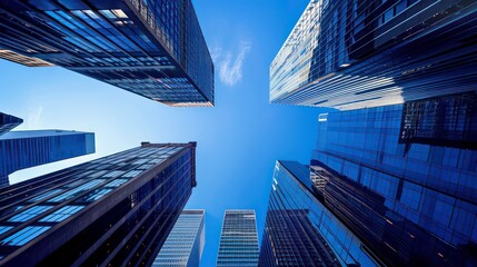 Iconic Skyscrapers: Capture famous skyscrapers from unique perspectives, emphasizing their towering height and architectural details