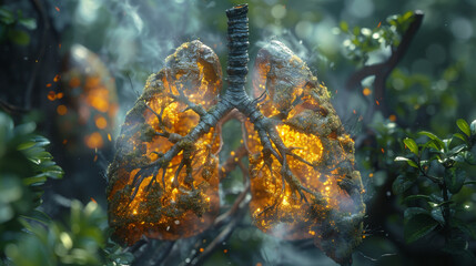 Poster - deforestation human lungs