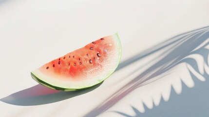 Wall Mural - Watermelon slice on a white backdrop