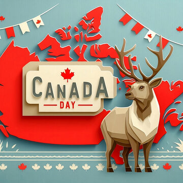 Happy Canada Day background with canada day celebration card with BBQ invitation card for canada day vector illustration design.Canada independence Day created with generative ai	