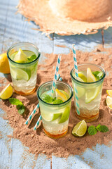 Wall Mural - Sour lemonade as drink for summer hot days.