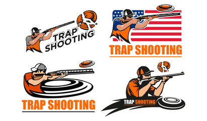 Trap shooting clipart design vector.