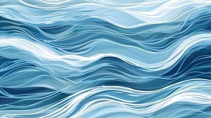 Wall Mural - Abstract Blue Wave Pattern