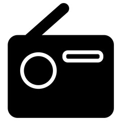 Poster - radio tape wireless glyph icon