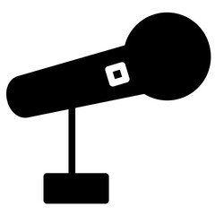 Poster - Fun Microphone Sing Glyph Icon