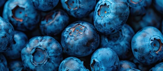 Wall Mural - 'background fresh blueberries abundance agriculture antioxidant berry bilberry blue blueberry closeup crop culinary delicious dessert diet eating food AI generated