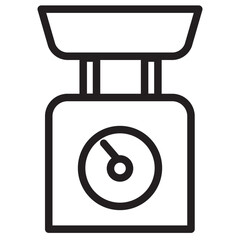 Poster - Kitchen Scale Weight Line Icon