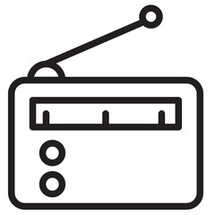 Sticker - Media Music Radio Line Icon