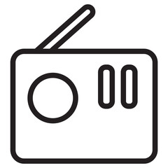 Poster - Radio Tape Wireless  Line Icon