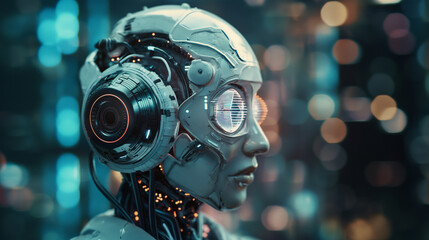 Poster - futuristic artificial intelligence or AI technology the era of innovation 
