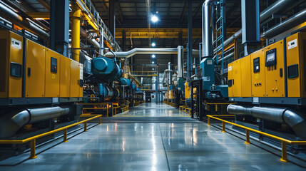Poster - modern generators in a warehouse 