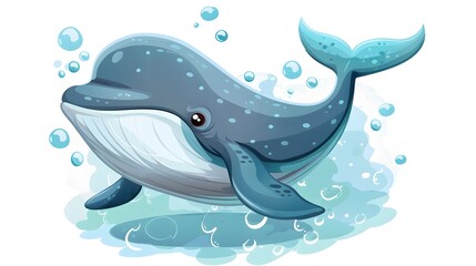 Sticker - whale cute cartoon