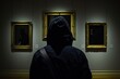 © Dina - Art theft: Masked thief stands in front of museum's priceless painting