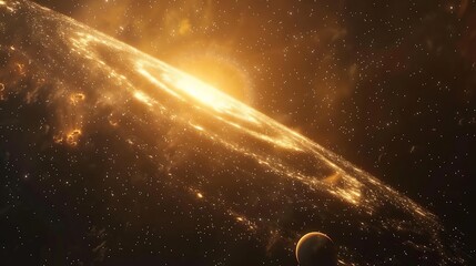 Wall Mural - A outer space galaxy far away with the sun