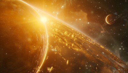 Wall Mural - A outer space galaxy far away with the sun