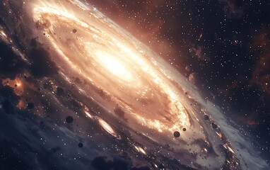 Wall Mural - A outer space galaxy far away with the sun