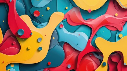 Sticker - Background created with colorful abstract shapes