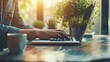 © Bijac - freelance writer typing article on laptop online journalism and blogging concept
