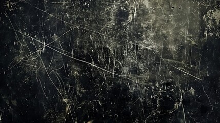 Wall Mural - A grunge black and white scratched surface background