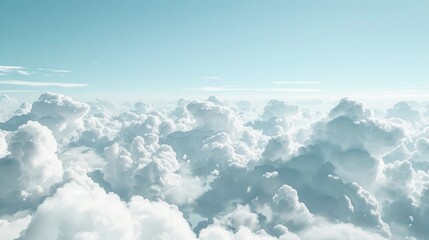 Wall Mural - clear sky showcasing an expanse of white clouds