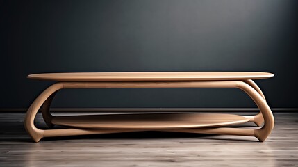 Wall Mural - A minimalist Scandinavian-style coffee table featuring clean lines and natural wood finishes