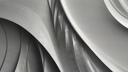 Wall Mural - shiny white and gray background with wavy lines Generative AI