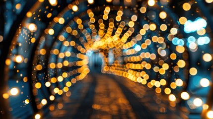 Poster - Circular bokeh backdrop created by LED lightbulbs