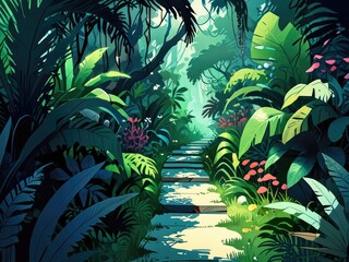 Wall Mural - tropical jungle background