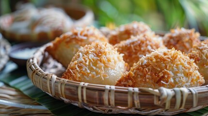 Canvas Print - Classic Javanese treat filled with sugary shredded coconut