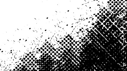 Wall Mural - Dirty halftone grunge black and white background.