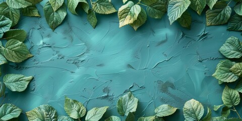 Wall Mural - design a website header background that looks like birch leaves, copy space