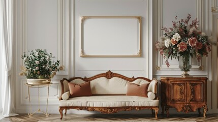 Wall Mural - Elegant Living Room Interior with Classic Furniture